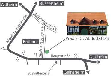 Lageplan Praxis Dr. Abdelfattah Trebur